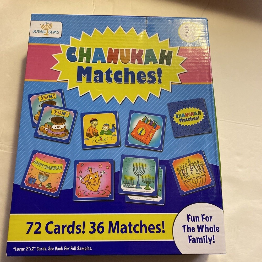 Judaic Gems Chanukah Matches Game Memory Skill Family Fun NEW Sealed 72 Cards